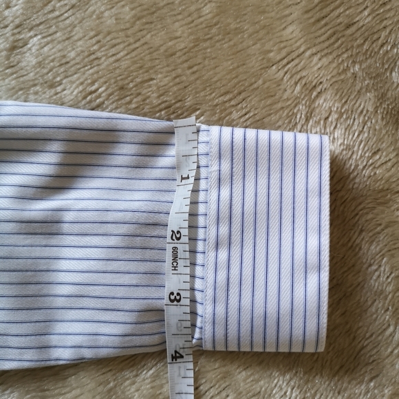 Classic Blue and White Button Down 100% cotton Tailored Fit Office Top XS NWT - Picture 10 of 14